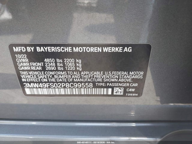 BMW M340I 2023 3MW49FS02P8C99558 Image 9