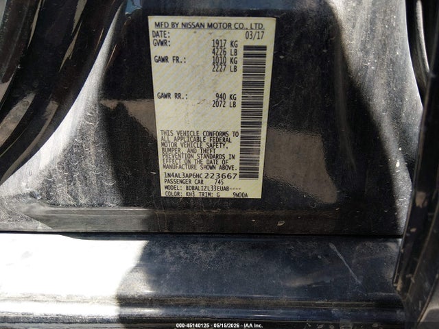 1N4AL3AP6HC223667 Nissan Altima 2.5 Sv
