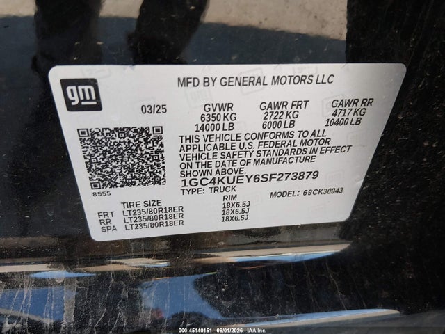 1GC4KUEY6SF273879 Chevrolet Silverado 3500hd 4wd Long Bed Ltz