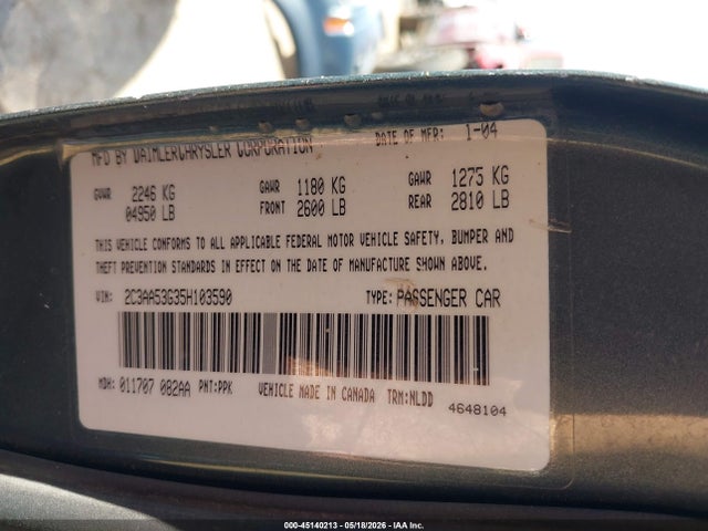Aukcja sprzedaży 2005 Chrysler 300 Touring, vin: 2C3AA53G35H103590, numer aukcji: 45140213