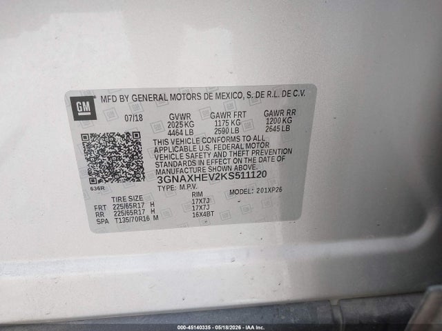 Chevrolet EQUINOX LS 2019 3GNAXHEV2KS511120 Image 9