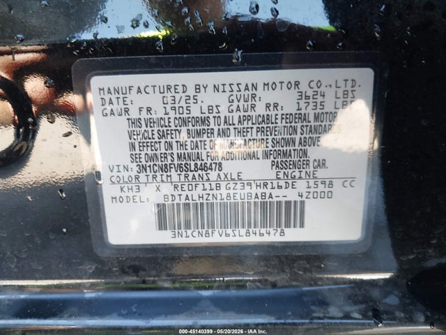 Nissan Versa 1.6 Sr 2025 3N1CN8FV6SL846478 Image 9