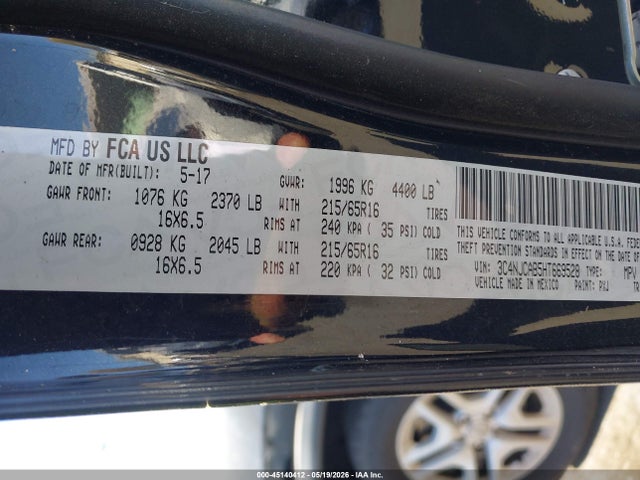 Продаж на аукціоні авто 2017 Jeep New Compass Sport Fwd, vin: 3C4NJCAB5HT669528, номер лоту: 45140412
