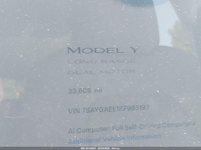 Aukcja sprzedaży 2024 Tesla Model Y Long Range Dual Motor All-wheel Drive, vin: 7SAYGAEE1RF983197, numer aukcji: 45140423