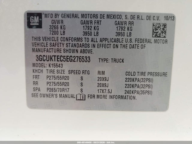 Chevrolet Silverado 1500 2014 3GCUKTEC5EG276533 Image 9