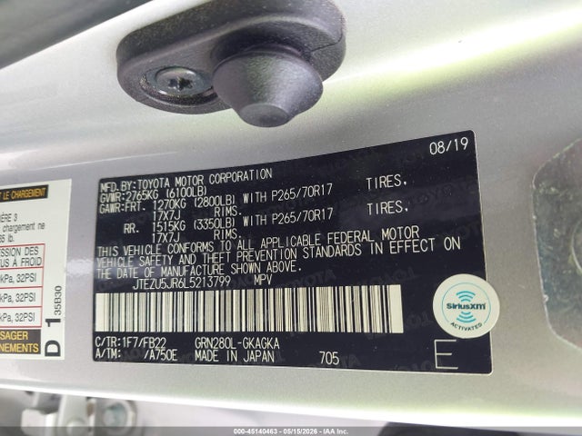JTEZU5JR6L5213799 Toyota 4RUNNER SR5
