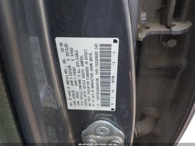 Продажа на аукционе авто 2008 Honda Accord 2.4 Lx, vin: 1HGCP26348A090198, номер лота: 45140522