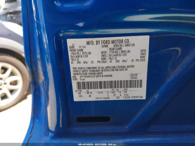 Ford F-150 Xlt 2015 1FTEW1CF2FFA10058 Image 9