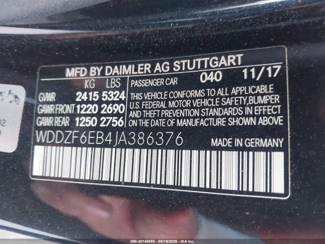 Mercedes-Benz Amg E 43 4matic 2018 WDDZF6EB4JA386376 Image 9