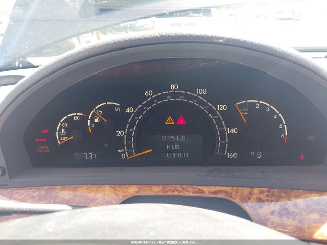 45140577 :رقم المزاد ، WDBNG75J7YA118028 vin ، 2000 Mercedes-benz S 500 مزاد بيع
