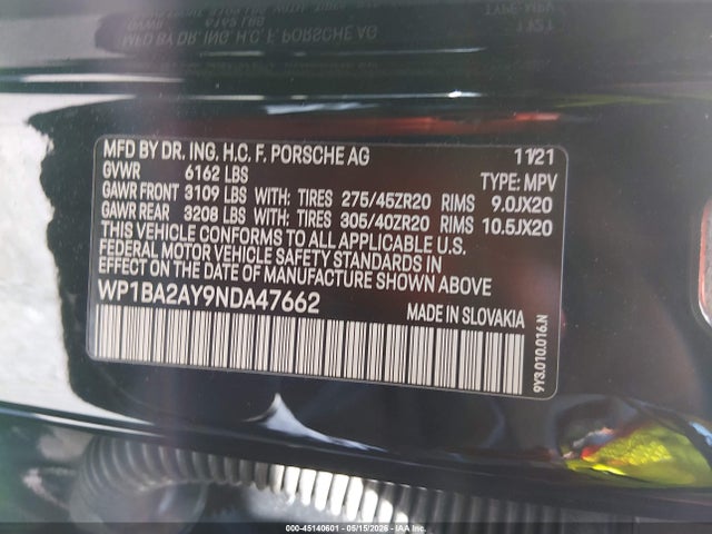 Porsche Cayenne Coupe Platinum Edition 2022 WP1BA2AY9NDA47662 Image 9