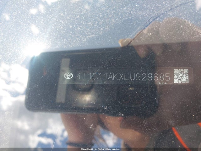 2020 Toyota Camry Le მანქანა იყიდება აუქციონზე, vin: 4T1C11AKXLU929685, აუქციონის ნომერი: 45140713