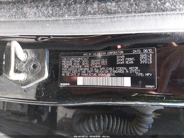2011 Volvo Xc90 3.2 მანქანა იყიდება აუქციონზე, vin: YV4952CY0B1572427, აუქციონის ნომერი: 45140722