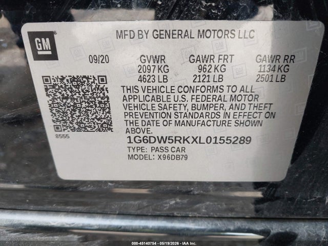 Продажа на аукционе авто 2020 Cadillac Ct5 Luxury, vin: 1G6DW5RKXL0155289, номер лота: 45140754
