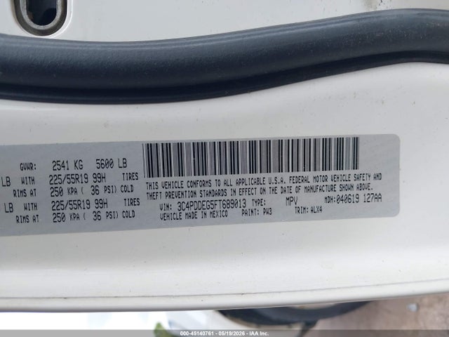 Aukcja sprzedaży 2015 Dodge Journey R/t, vin: 3C4PDDEG5FT689013, numer aukcji: 45140761
