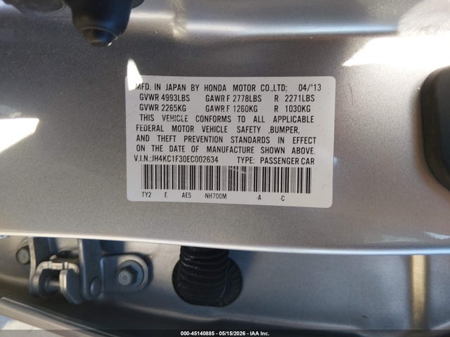 Aukcja sprzedaży 2014 Acura Rlx, vin: JH4KC1F30EC002634, numer aukcji: 45140885