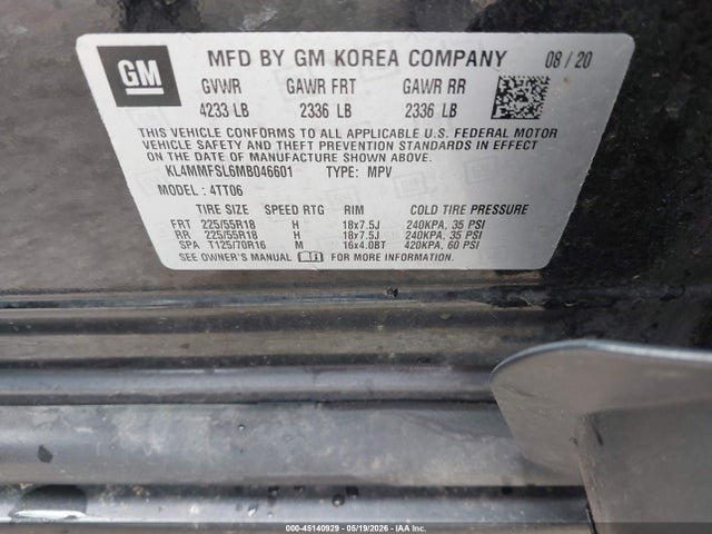 Aukcja sprzedaży 2021 Buick Encore Gx Fwd Essence, vin: KL4MMFSL6MB046601, numer aukcji: 45140929