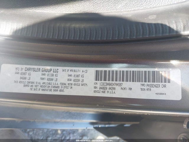 Aukcja sprzedaży 2013 Chrysler 200 Lx, vin: 1C3CCBAB0DN704597, numer aukcji: 45141011