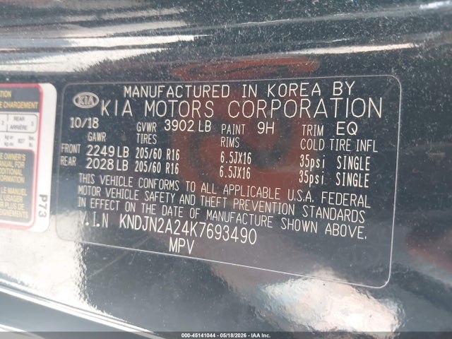 Продажа на аукционе авто 2019 Kia Soul, vin: KNDJN2A24K7693490, номер лота: 45141044