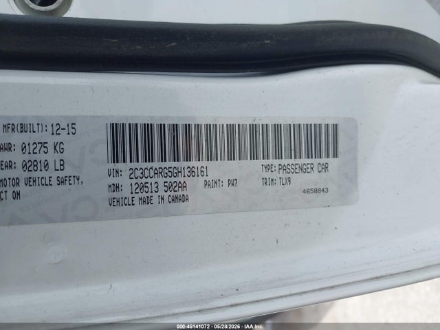 Продаж на аукціоні авто 2016 Chrysler 300 Anniversary Edition, vin: 2C3CCARG5GH136161, номер лоту: 45141072