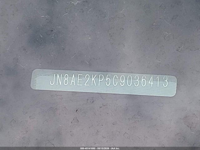 45141080 :رقم المزاد ، JN8AE2KP5C9036413 vin ، 2012 Nissan Quest S مزاد بيع