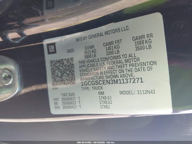 Aukcja sprzedaży 2021 Chevrolet Colorado 2wd  Short Box Lt, vin: 1GCGSCEN3M1137271, numer aukcji: 45141093