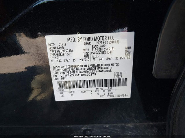 Ford EDGE SEL 2017 2FMPK3J81HBB30275 Image 9