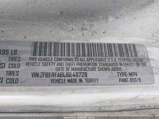 Продаж на аукціоні авто 2018 Ram Promaster City Tradesman, vin: ZFBERFAB1J6L48728, номер лоту: 45141210
