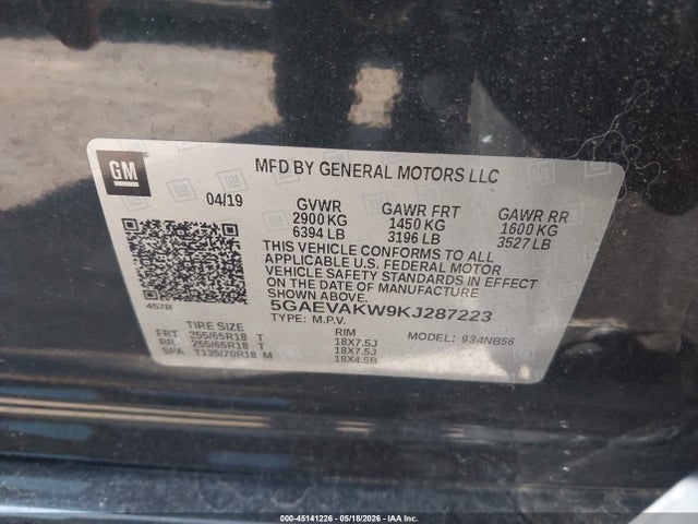Продажа на аукционе авто 2019 Buick Enclave Awd Essence, vin: 5GAEVAKW9KJ287223, номер лота: 45141226