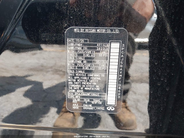Aukcja sprzedaży 2021 Infiniti Qx50 Luxe, vin: 3PCAJ5BAXMF108623, numer aukcji: 45141256