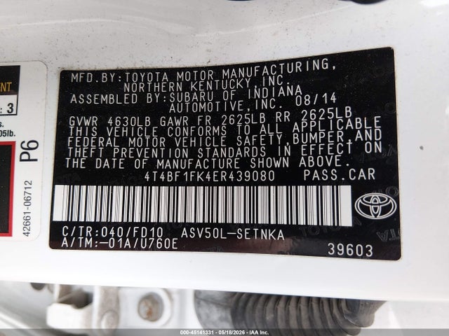 Toyota CAMRY LE 2014 4T4BF1FK4ER439080 Image 9