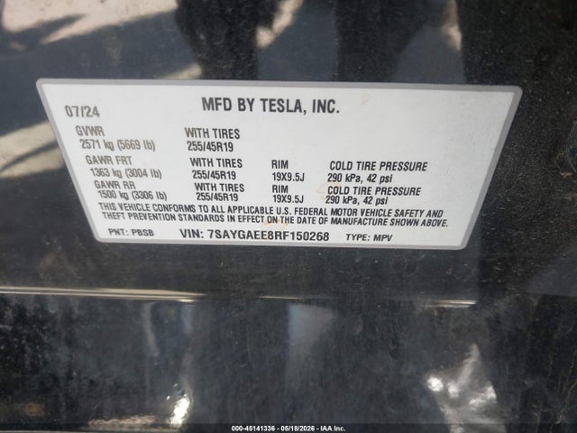 7SAYGAEE8RF150268 Tesla Model Y Long Range Dual Motor All-wheel Drive