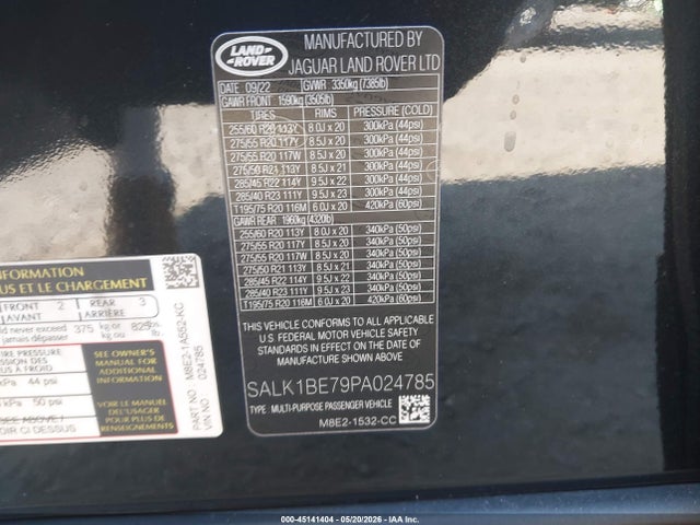 SALK1BE79PA024785 Land Rover Range Rover Autobiography/autobiography 7 Seat