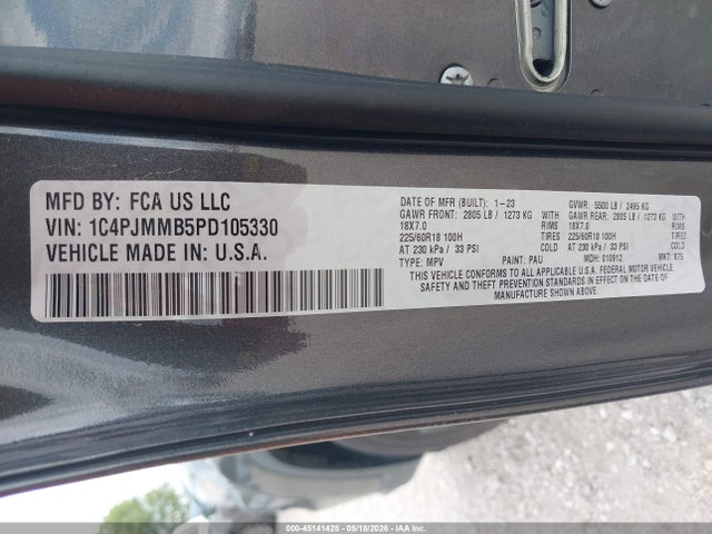 1C4PJMMB5PD105330 Jeep Cherokee Altitude Lux 4x4