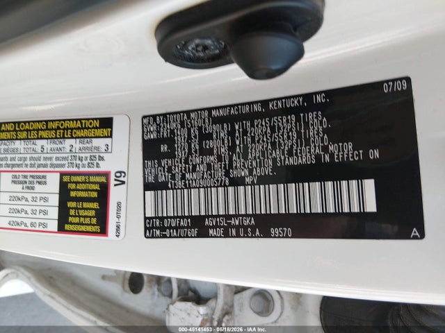 Продаж на аукціоні авто 2009 Toyota Venza, vin: 4T3BE11A09U005778, номер лоту: 45141453
