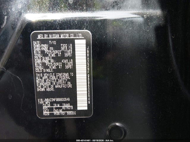 Aukcja sprzedaży 2011 Infiniti Qx56, vin: JN8AZ2NF9B9500549, numer aukcji: 45141461