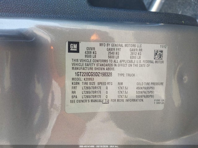 Продаж на аукціоні авто 2013 Gmc Sierra 2500hd Sle, vin: 1GT220CG5DZ198328, номер лоту: 45141498