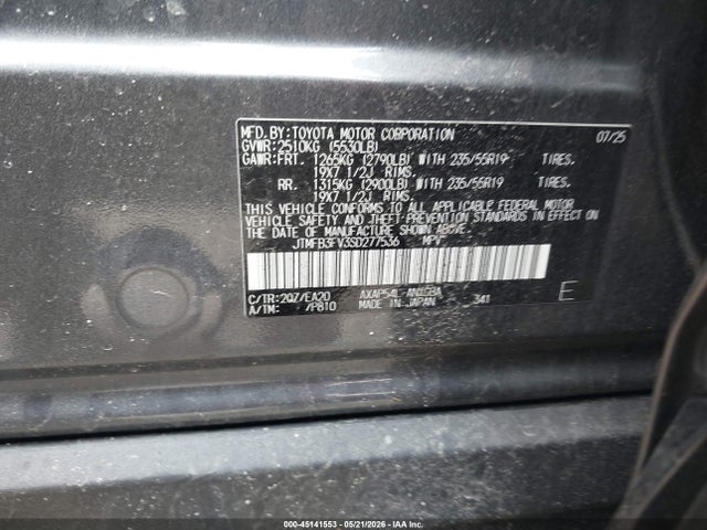 Продажа на аукционе авто 2025 Toyota Rav4 Plug-in Hybrid Xse, vin: JTMFB3FV3SD277536, номер лота: 45141553