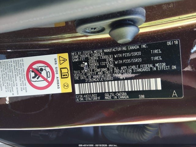 Продаж на аукціоні авто 2018 Lexus Rx 350, vin: 2T2BZMCA7JC159093, номер лоту: 45141555