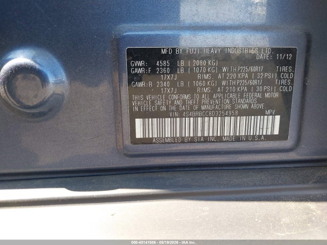Продаж на аукціоні авто 2013 Subaru Outback 2.5i Premium, vin: 4S4BRBCC8D3254958, номер лоту: 45141586
