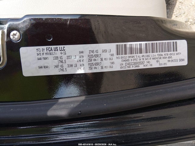 Dodge Grand Caravan Sxt 2016 2C4RDGCG8GR355267 Image 9