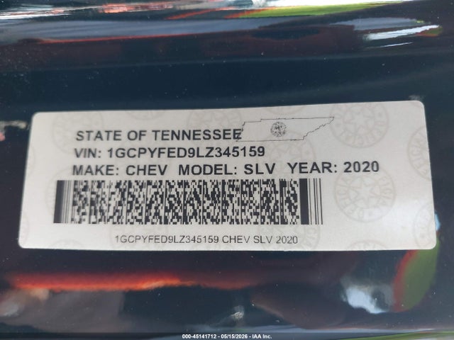 2020 Chevrolet Silverado 1500 4wd  Short Bed Lt Trail Boss მანქანა იყიდება აუქციონზე, vin: 1GCPYFED9LZ345159, აუქციონის ნომერი: 45141712