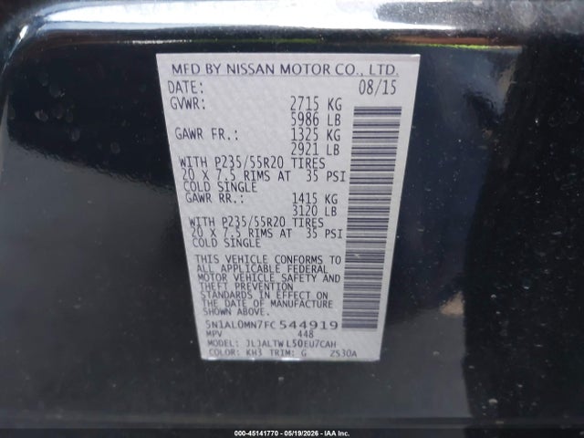 5N1AL0MN7FC544919 Infiniti QX60