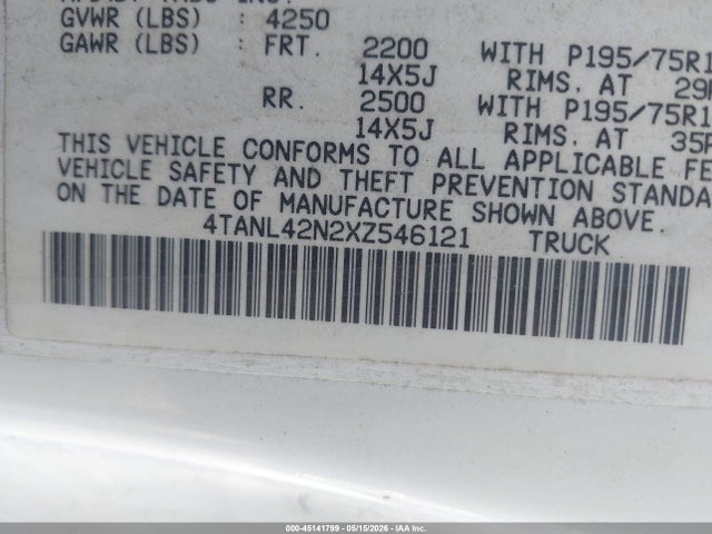 Продаж на аукціоні авто 1999 Toyota Tacoma, vin: 4TANL42N2XZ546121, номер лоту: 45141799