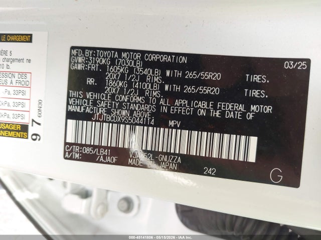 Aukcja sprzedaży 2025 Lexus Gx 550 Premium+, vin: JTJTBCDX9S5044114, numer aukcji: 45141806