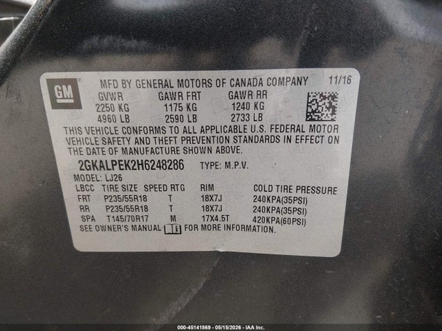 2GKALPEK2H6248286 GMC Terrain Slt