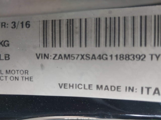 Продаж на аукціоні авто 2016 Maserati Ghibli, vin: ZAM57XSA4G1188392, номер лоту: 45141885