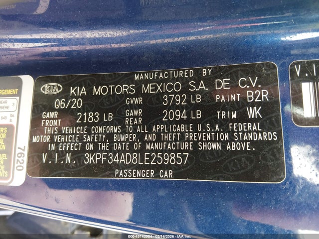 KIA Forte Gt-line 2020 3KPF34AD8LE259857 Image 9