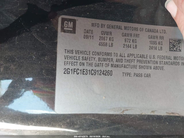 2012 Chevrolet Camaro 2lt მანქანა იყიდება აუქციონზე, vin: 2G1FC1E31C9124260, აუქციონის ნომერი: 45142079