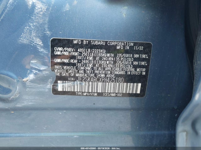 Продажа на аукционе авто 2023 Subaru Forester Touring, vin: JF2SKARCXPH425180, номер лота: 45142080
